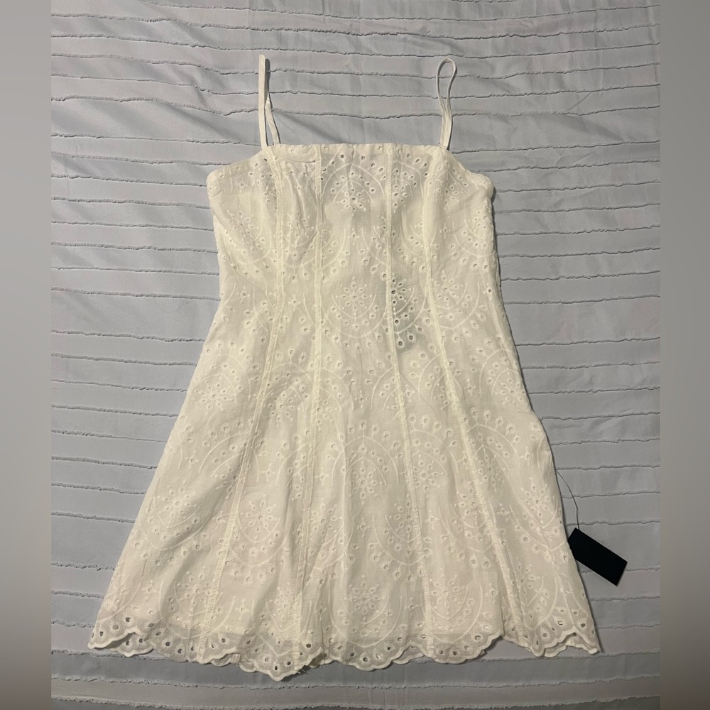 Lulu's Ivory Satin Dress